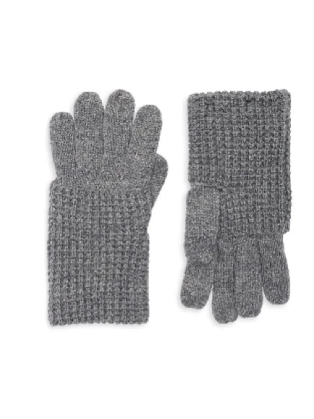 NWT All Saints Gloves Light Grey Mixed Stitch Knit Wool Blend Outdoor Winter
